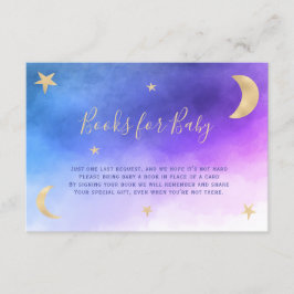 かわいい金ゴールドムーンスターズピンクは本の赤ちゃんシャワーをもたらす エンクロージャーカード