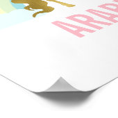 かわいい金ゴールドユニコーンガールズルーム ポスター (角)