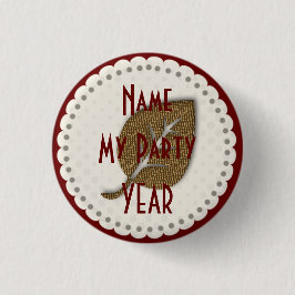 かわいい金ゴールドリーフ庭師の花屋ボタン 缶バッジ