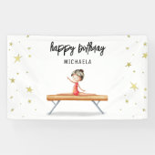 かわいい金ゴールド体操バランスビーム誕生日 横断幕 (横)