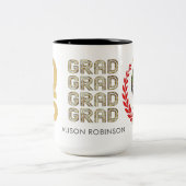 かわいい金ゴールド大学院名とフォトギフトTwo-Tone ツートーンマグカップ (中央)