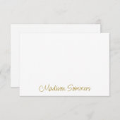 かわいい金ゴールド手書きスクリプト名 ノートカード (正面/裏面)