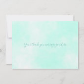 かわいい金ゴールド星緑の雲スクリプトありがとう サンキューカード (裏面)