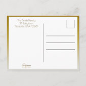 かわいい金ゴールド書道初めてのクリスマスフォトカード シーズンポストカード (裏面)