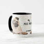 かわいい金ゴールド紙吹雪マイパグ マグカップ (正面左)