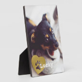 かわいい金ゴールド足でペット写真をプリント フォトプラーク (側面)