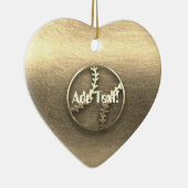 かわいい金ゴールド野球スポーツファンアッド文字オーナメント セラミックオーナメント (右)