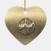 かわいい金ゴールド野球スポーツファンアッド文字オーナメント セラミックオーナメント (裏面)