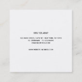 かわいい金ゴールド金ゴールドハート手書き書き スクエア名刺 (裏面)