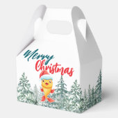 かわいい金ゴールド魚の海サンタクリスマスツリーメリークリスマス フェイバーボックス (正面)