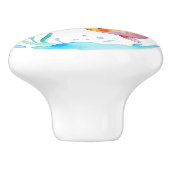 かわいい金ゴールド魚水彩海海航海の セラミックノブ (側面)