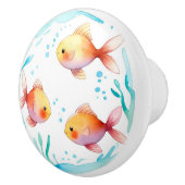 かわいい金ゴールド魚水彩海海航海の セラミックノブ (右)