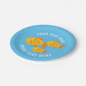 かわいい金ゴールド魚水族館ボウルキッド誕生パーティー ペーパープレート (アングル)