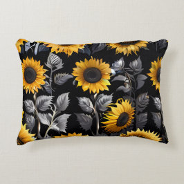 かわいい金ゴールド&シルバーサンフラワー アクセントクッション