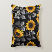 かわいい金ゴールド&シルバーサンフラワー アクセントクッション (正面(垂直))