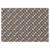 かわいい金ゴールド/青紅葉 テーブルクロス (正面(横))