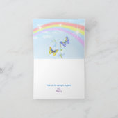かわいい金色の輝きのユニコーンと花 サンキューカード (内部)