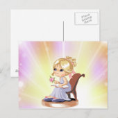 かわいい金髪の女の子はがき ポストカード (正面/裏面)