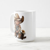 かわいい金髪の小さなポータイな田舎娘 コーヒーマグカップ (正面左)