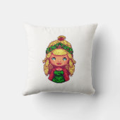 かわいい金髪の少女 クッション (裏面)