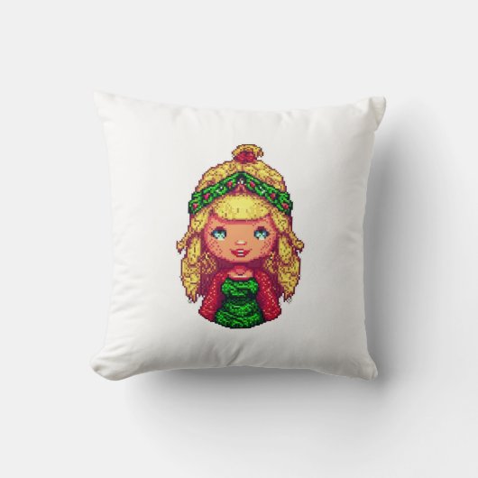 かわいい金髪の少女 クッション (正面)
