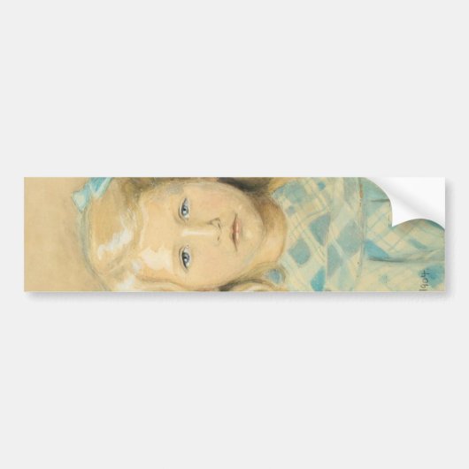 かわいい金髪の少女 バンパーステッカー (正面)