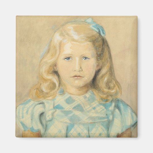 かわいい金髪の少女 マグネット (正面)