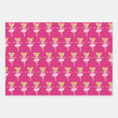 かわいい金髪バレリーナの女の子のカスタム子供写真 ラッピングペーパーシート (正面)