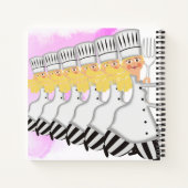 かわいい金髪女子シェフ料理パーソナライズされた本レシピ ノートブック (裏面)