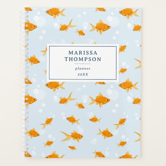 かわいい金魚が水に泳ぐ|過去記事 プランナー手帳 (正面)