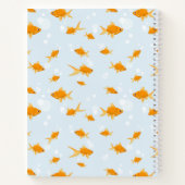 かわいい金魚が水中を泳ぐ ノートブック (裏面)