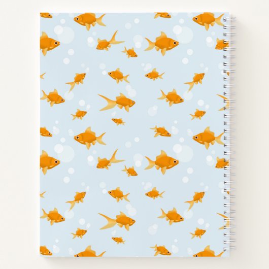 かわいい金魚が水中を泳ぐ ノートブック (裏面)