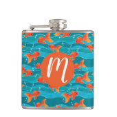 かわいい金魚と水柄 フラスク (正面)