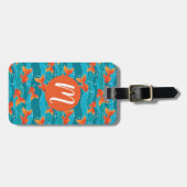 かわいい金魚と水柄 ラゲッジタグ (正面横)