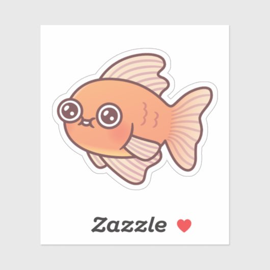 かわいい金魚のらくがき シール (シート)