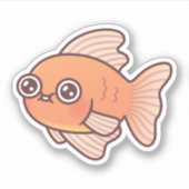 かわいい金魚のらくがき シール (正面)