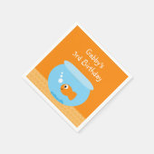 かわいい金魚オレンジブルー子供の誕生日パーティー スタンダードカクテルナプキン (角)