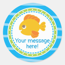 かわいい金魚ザシーズ誕生日 ラウンドシール