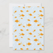 かわいい金魚スイミングウォーター子供の誕生日パーティー 招待状 (裏面)