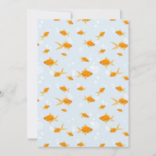 かわいい金魚スイミングウォーター子供の誕生日パーティー 招待状 (裏面)