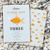 かわいい金魚スイミングウォーター子供の誕生日パーティー 招待状