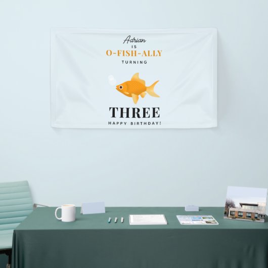 かわいい金魚スイミングウォーター子供の誕生日パーティー 横断幕 (トレードショー)