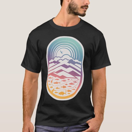 かわいい金魚ブルー Tシャツ (正面)