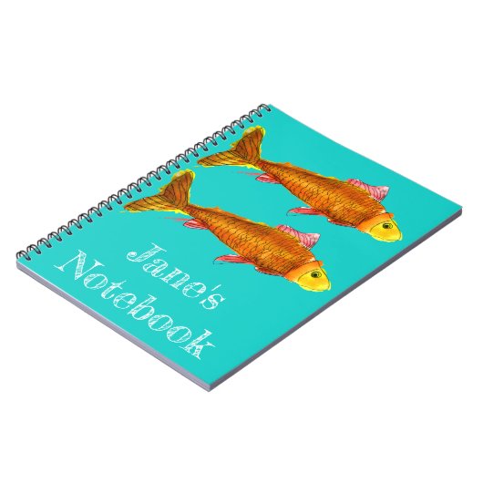 かわいい金魚ポップ・アートのアートイラストレーション ノートブック (左側)