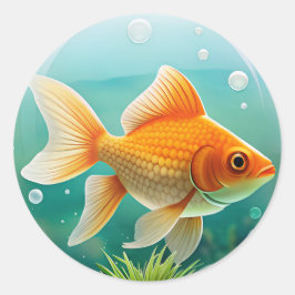 かわいい金魚愛好家ギフト ラウンドシール