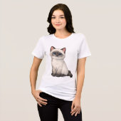 かわいい金魚鉢の子猫 トライブレンドTシャツ (正面全面)