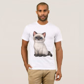 かわいい金魚鉢の子猫 Tシャツ (正面フル)