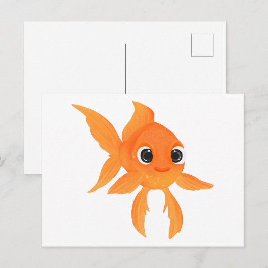 かわいい金魚 ポストカード (正面/裏面)