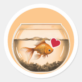かわいい金魚 ラウンドシール