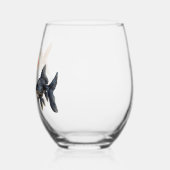 かわいい金魚 面白い魚 ユニーク ステムなしワイングラス (左)